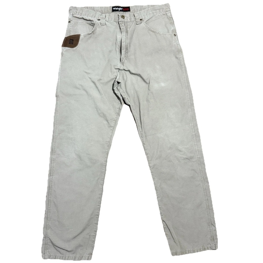Wrangler Riggs Workwear Canvas Ripstop Carpenter Pants Mens 36 x 34 Tan Khaki